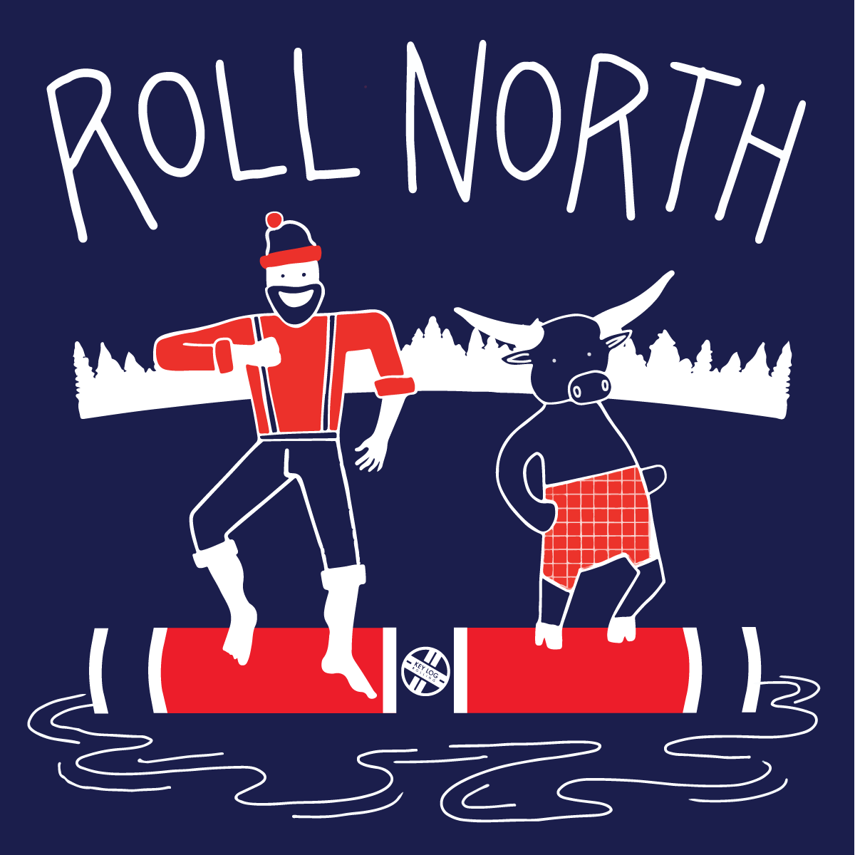 Roll North Tee - Key Log Rolling